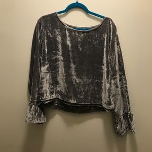 Cloth and stone velvet grey top